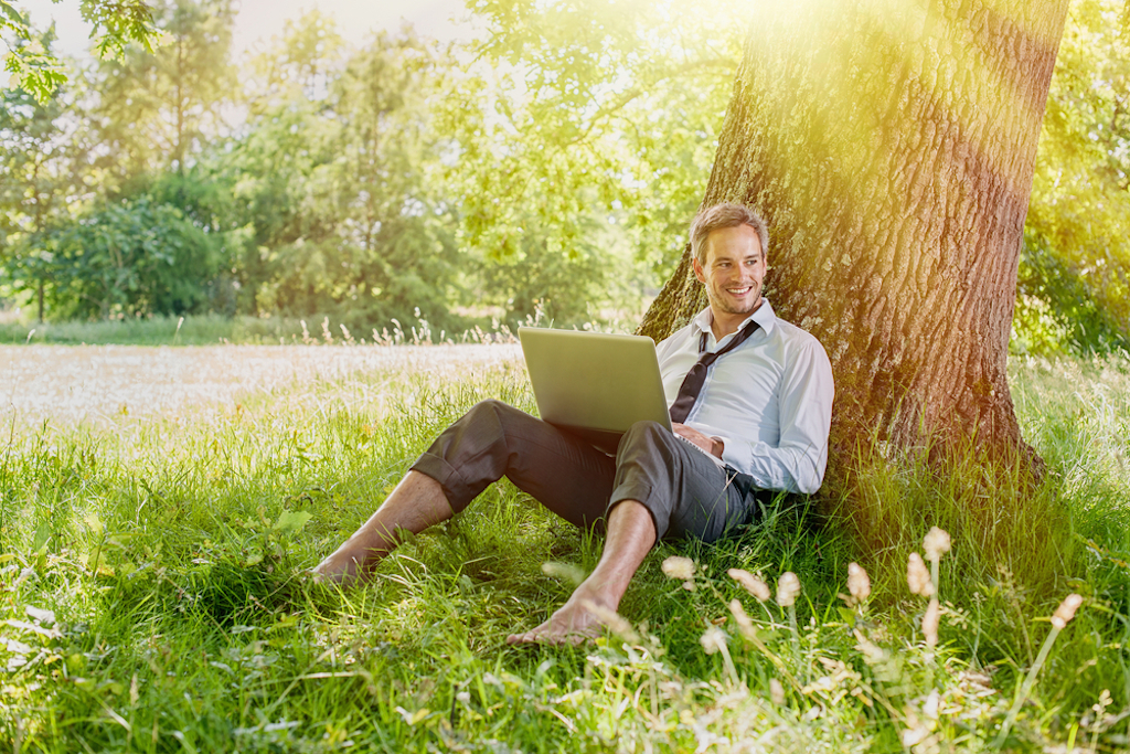 man working outside