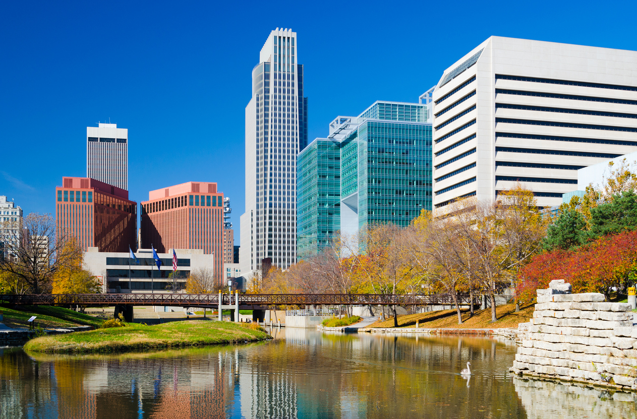 The skyline of Omaha, Nebraska