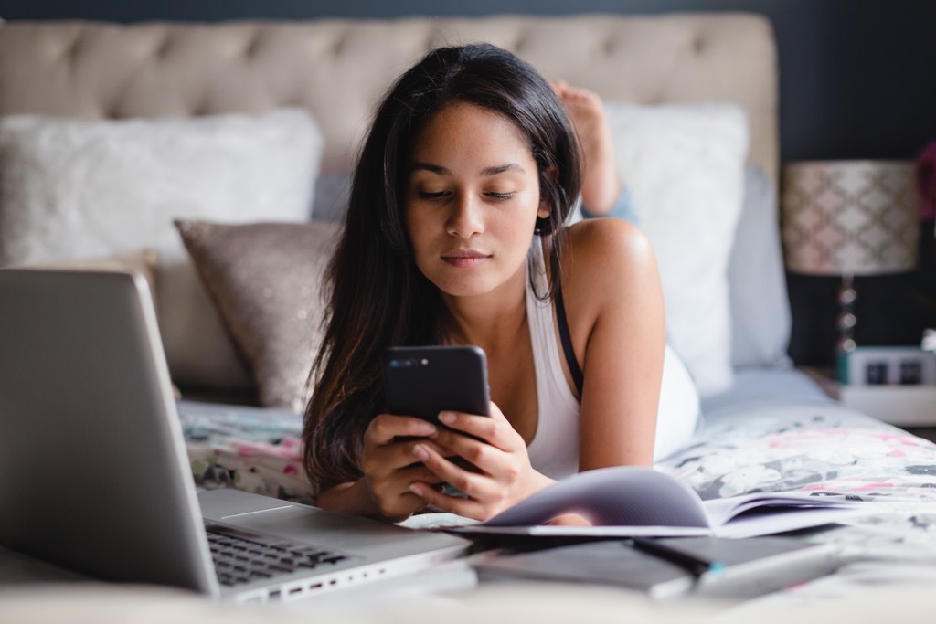 teenager on smartphone