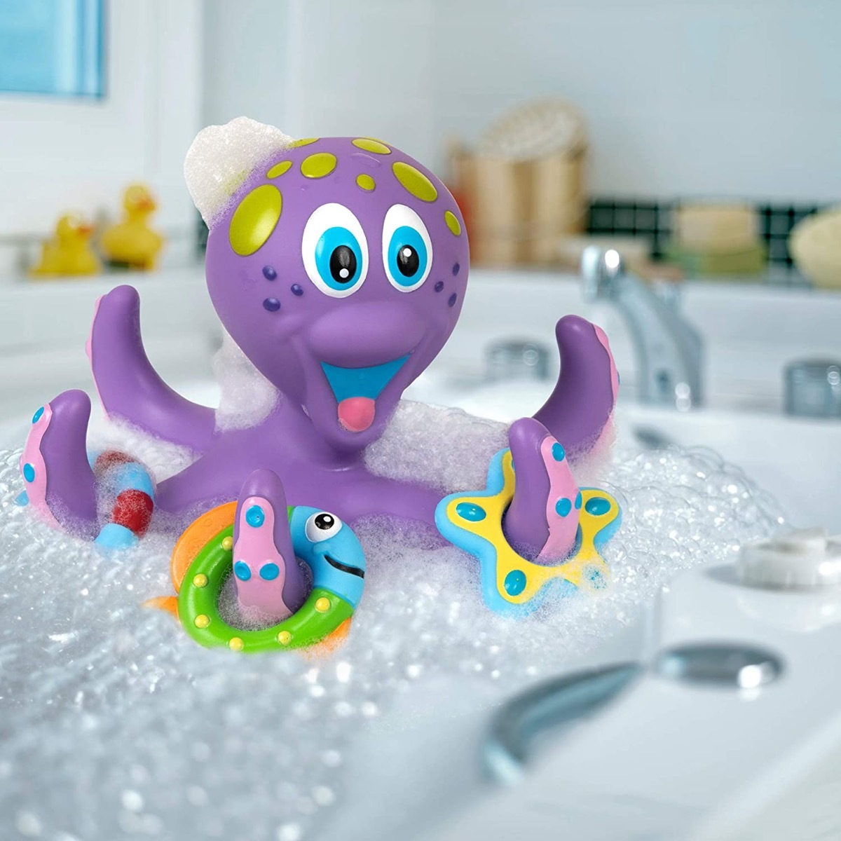 purple bath octopus