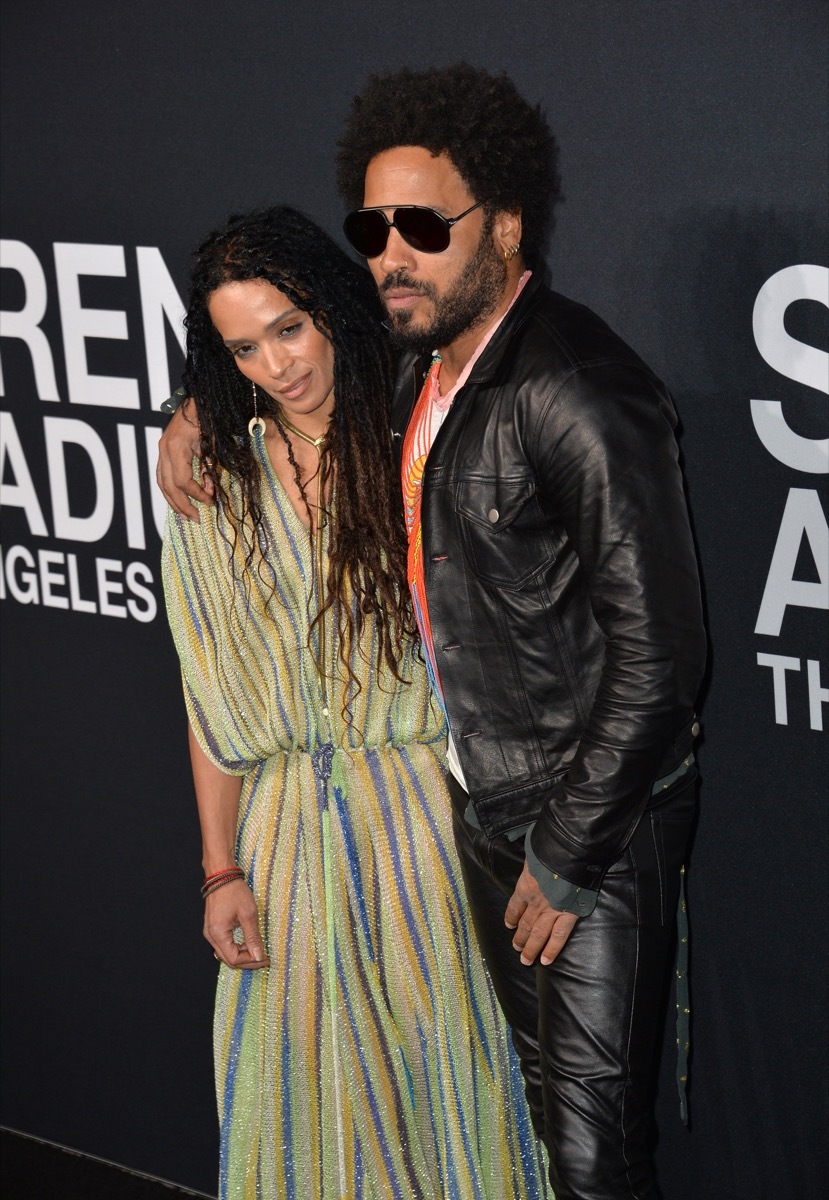 LOS ANGELES, CA - FEBRUARY 10, 2016: Lisa Bonet & Lenny Kravitz arriving at the Saint Laurent at the Palladium fashion show at the Hollywood Palladium. - Image