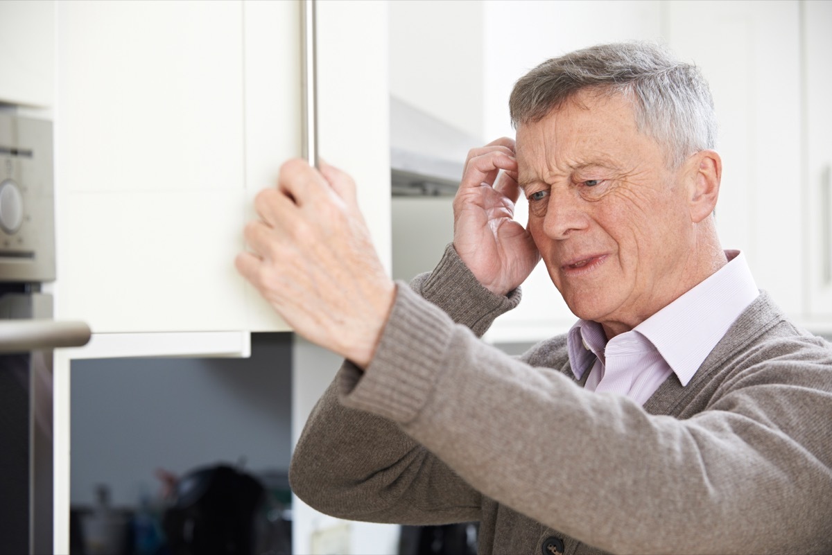 Forgetful older man upset