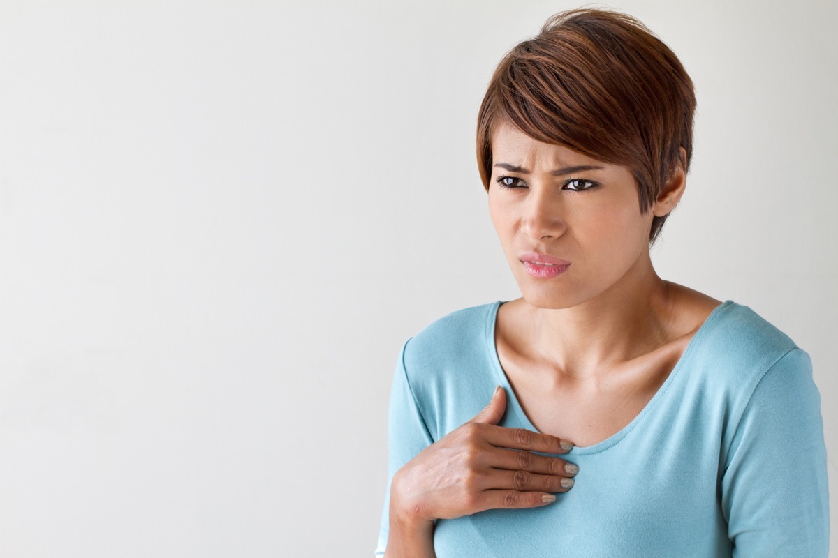 woman with chest pain