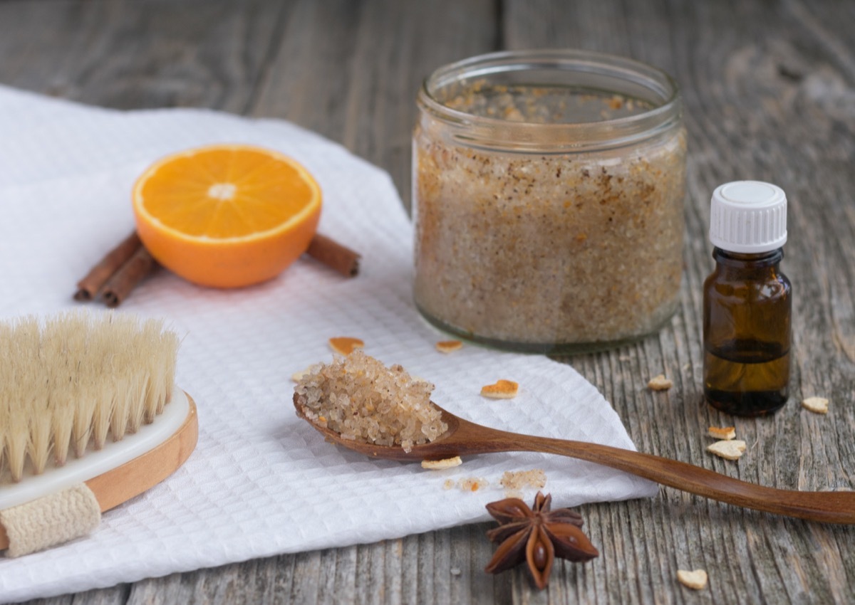 salt essential oil, diy foot scrub easy homemade