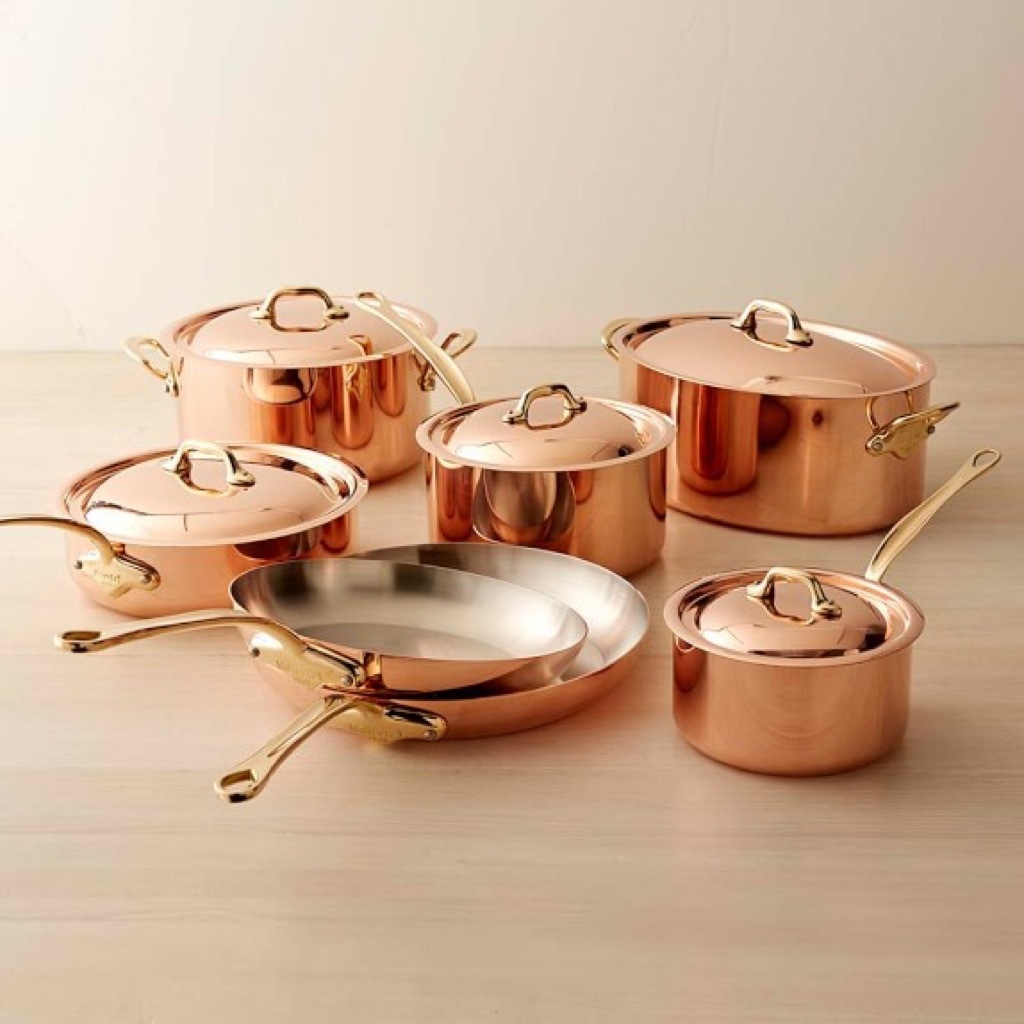 Copper pots and pans, a stylish home upgrade. 