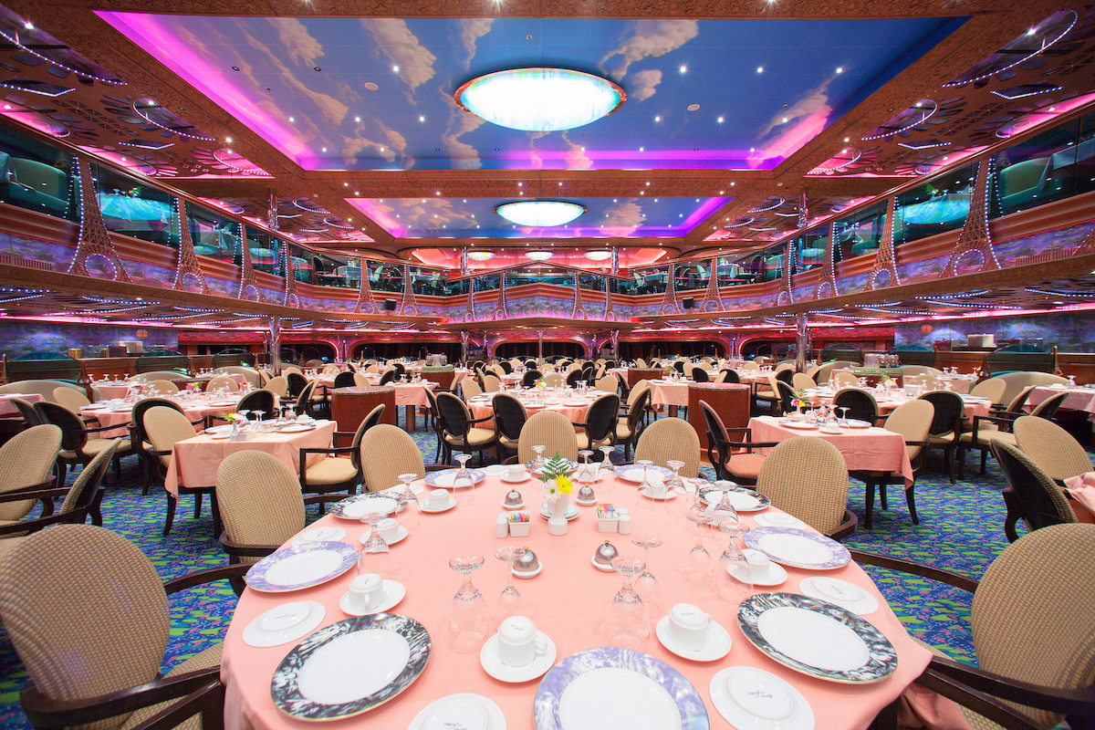 Cruise ship main dining room on a Carnival ship