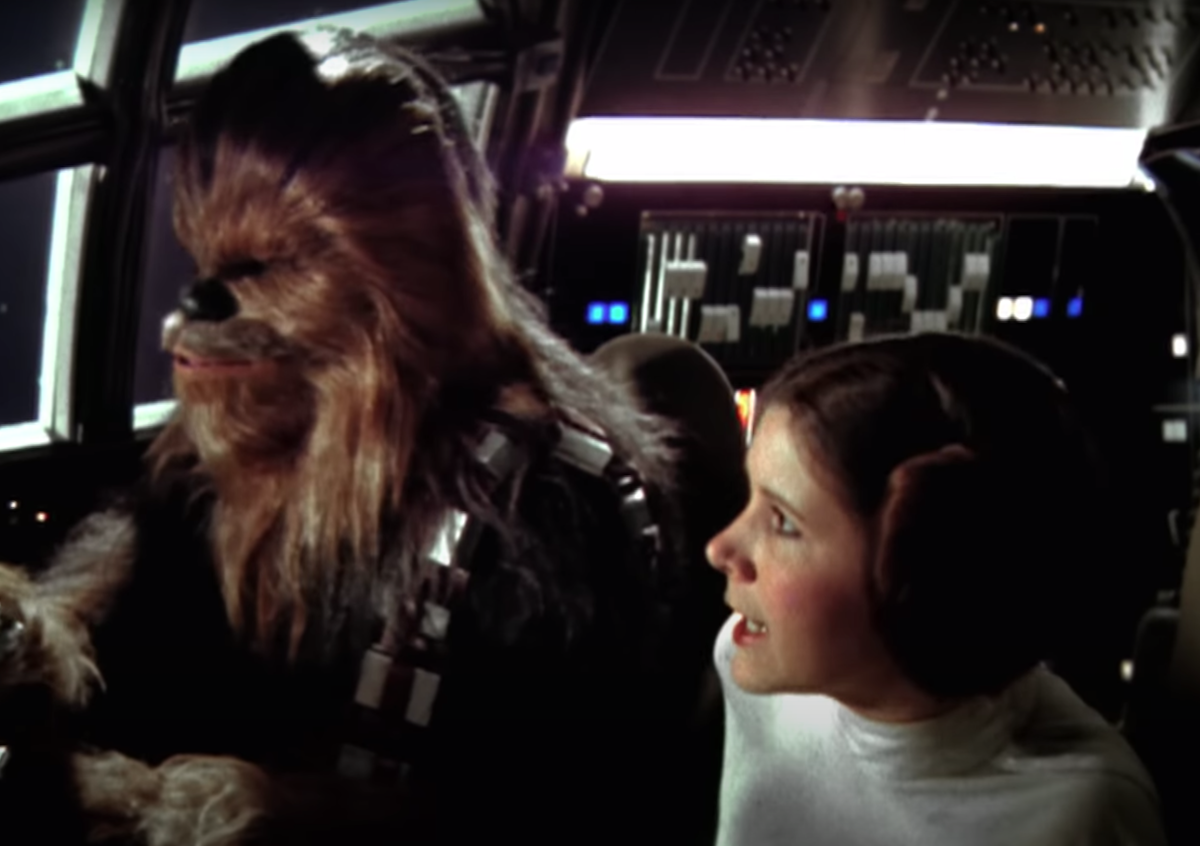 Chewbacca and Princess Leia in Star Wars