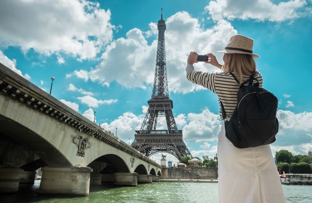 Paris tourist eiffel tower