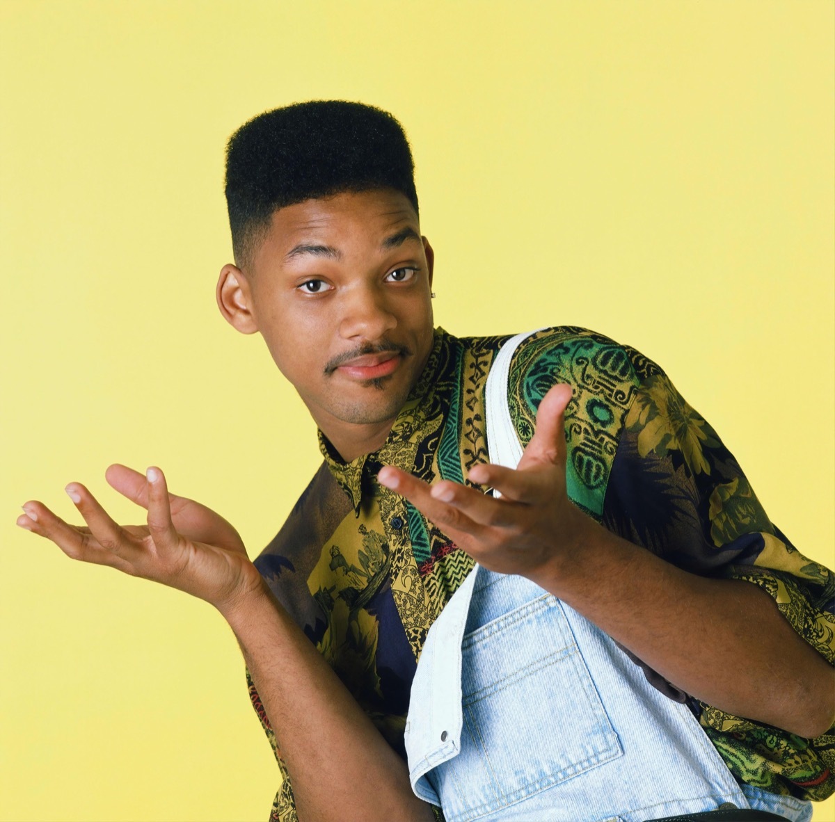 fresh prince, will smith wears overalls, 1990s fashion