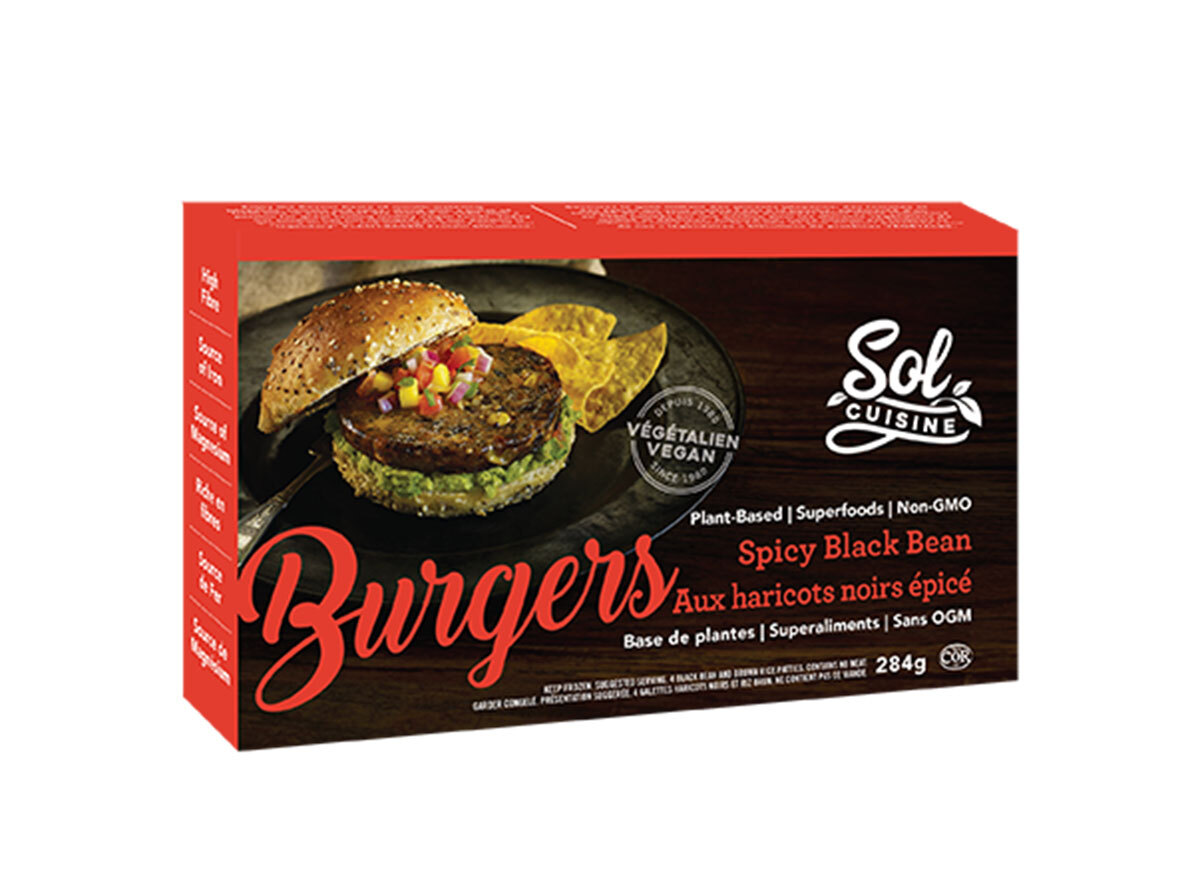 sol cuisine spicy black bean burgers