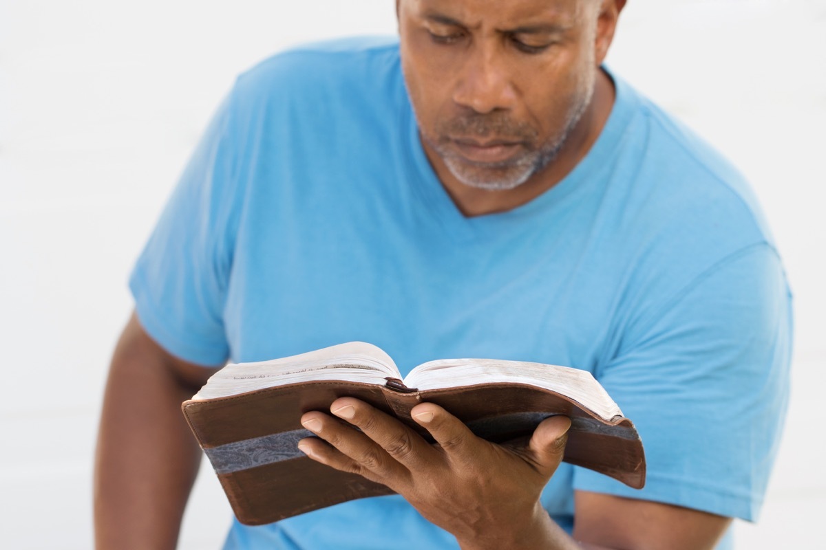 Man studying a book