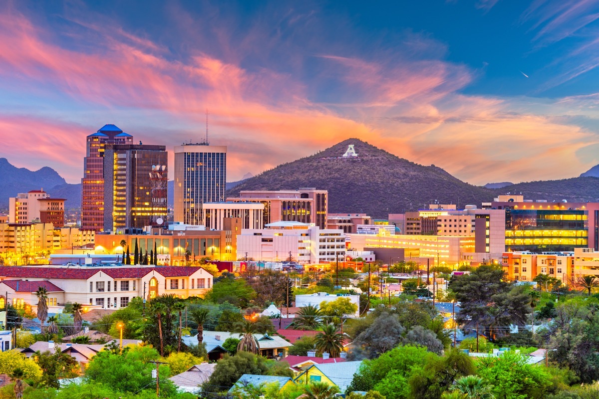 tucson arizona skyline at night affordable vacations