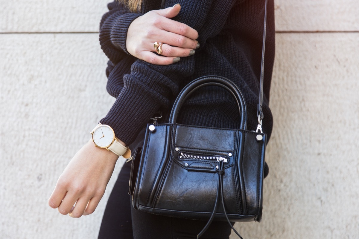 navy and black outfit