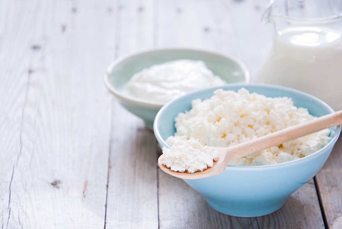 Bowl of Cottage Cheese Healthy Man