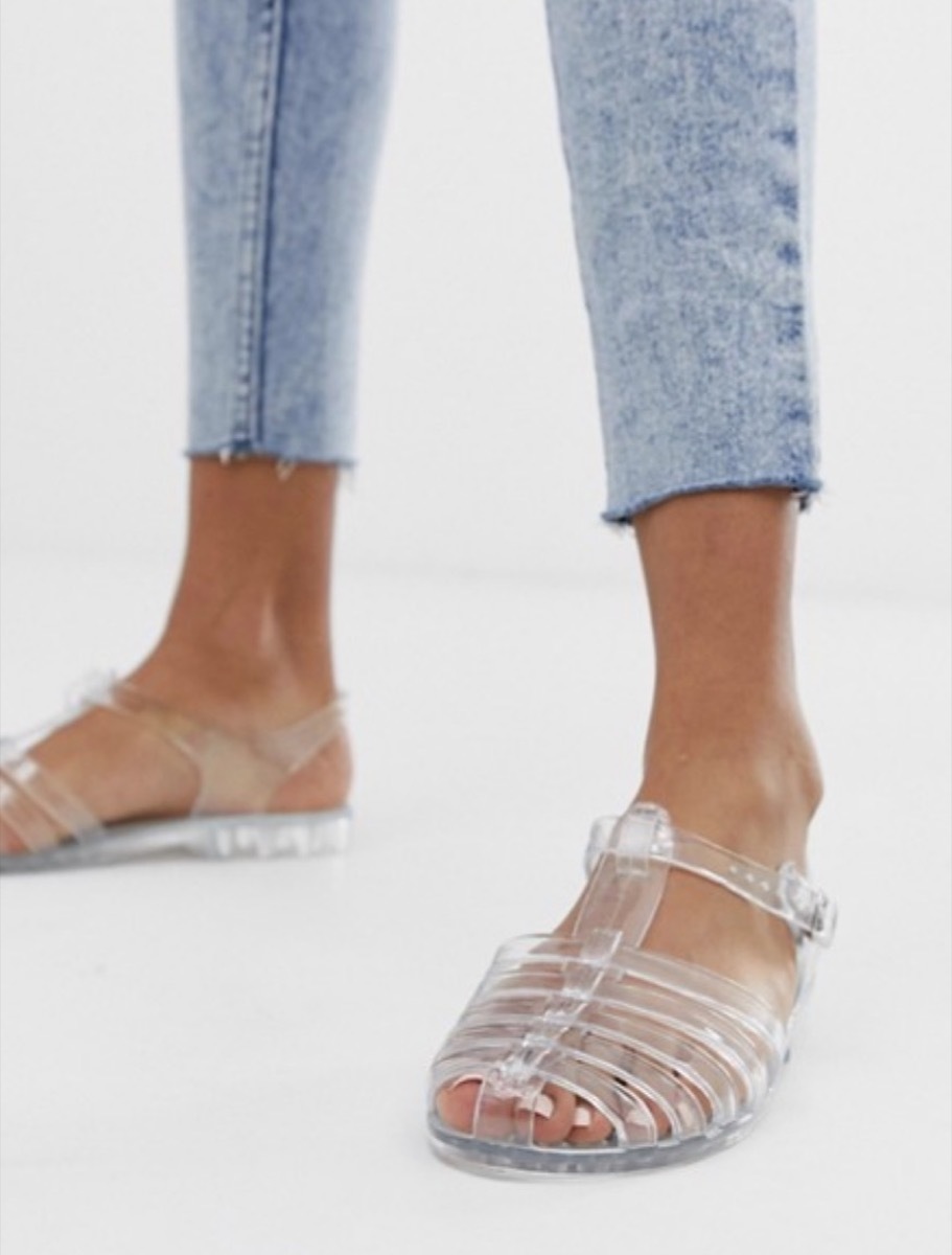 clear jelly shoes, affordable sandals