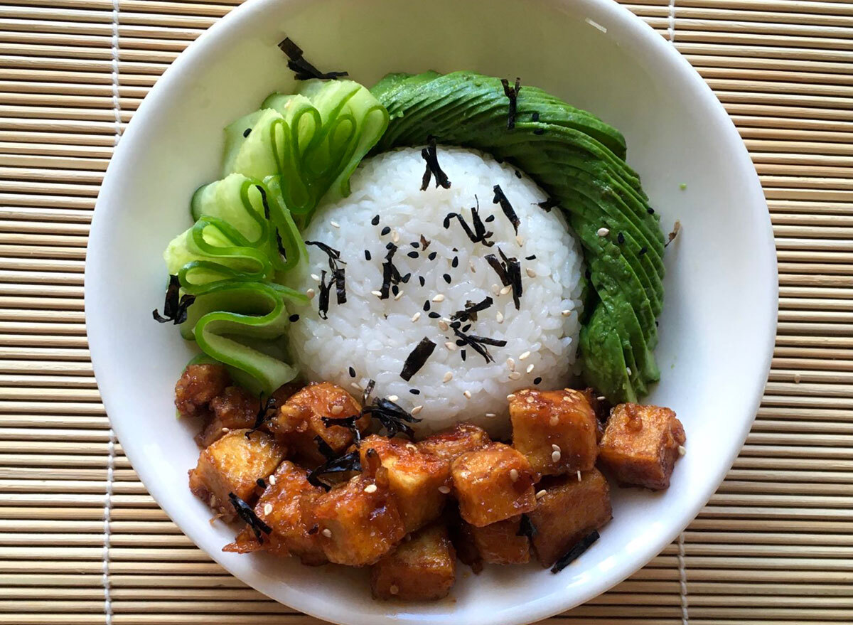 maple miso tofu poke bowl