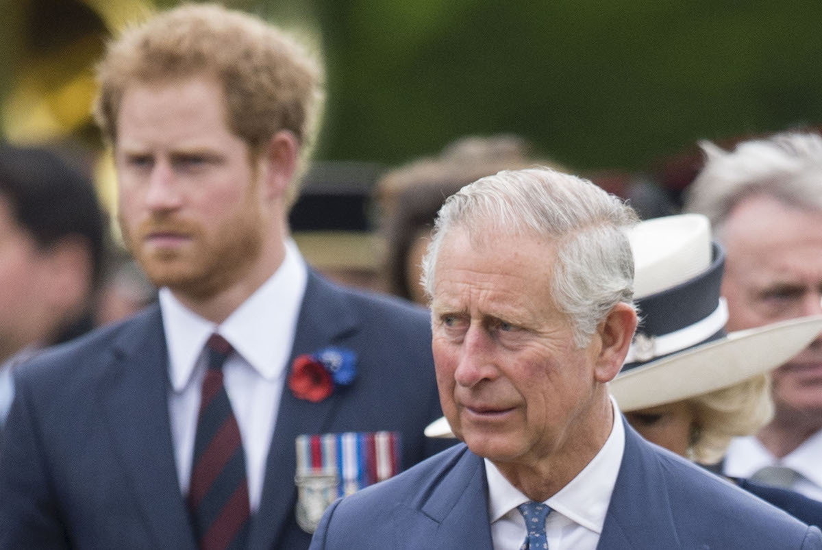 Prince Charles, Prince of Wales and Prince Harry in 2016 in Thiepval, France.