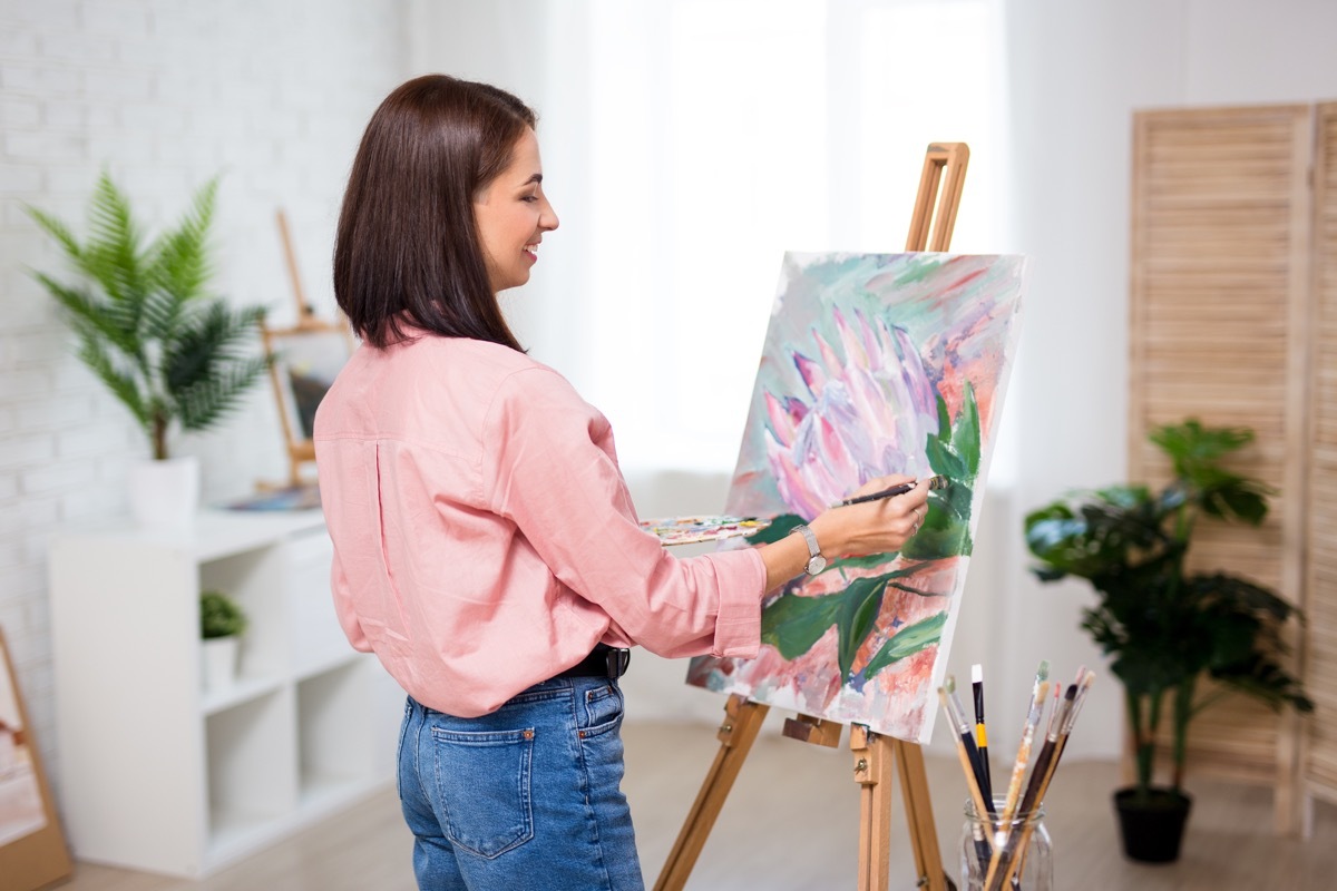 Woman Painting on an Easel