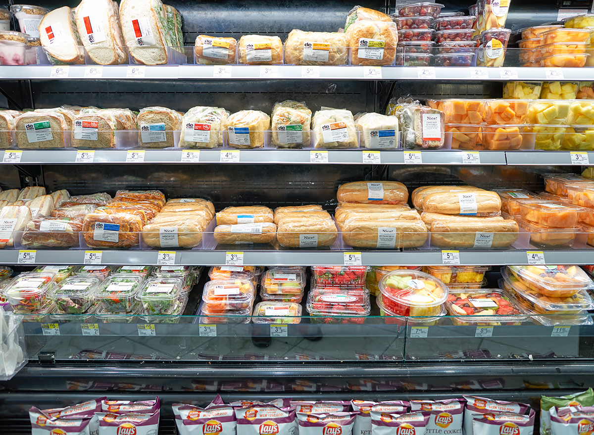 Prepared foods at Walgreens in a refrigerated case