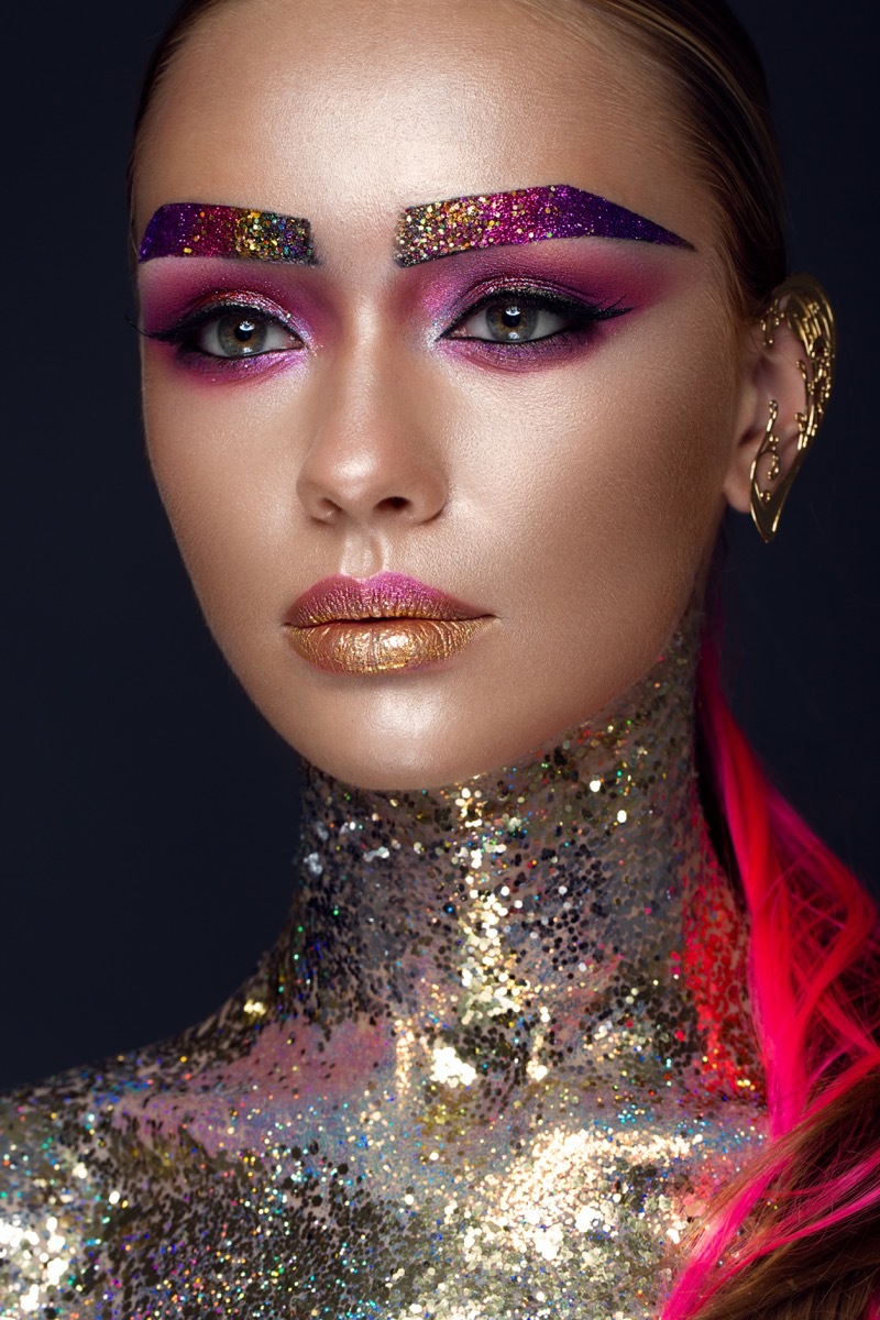 Glitter eyebrows worst modern style trends