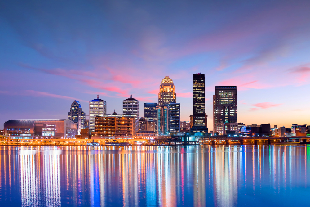 The skyline of Louisville, Kentucky