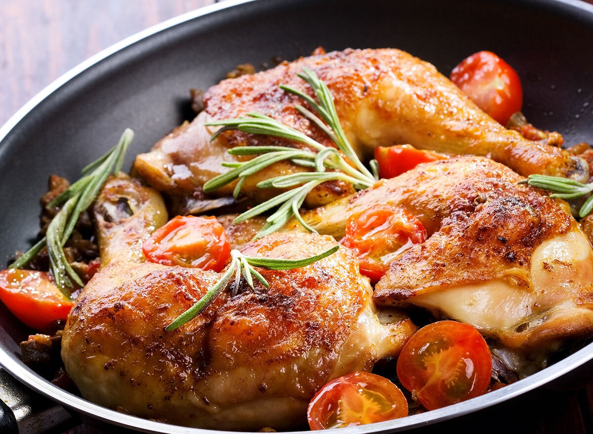 chicken in pan