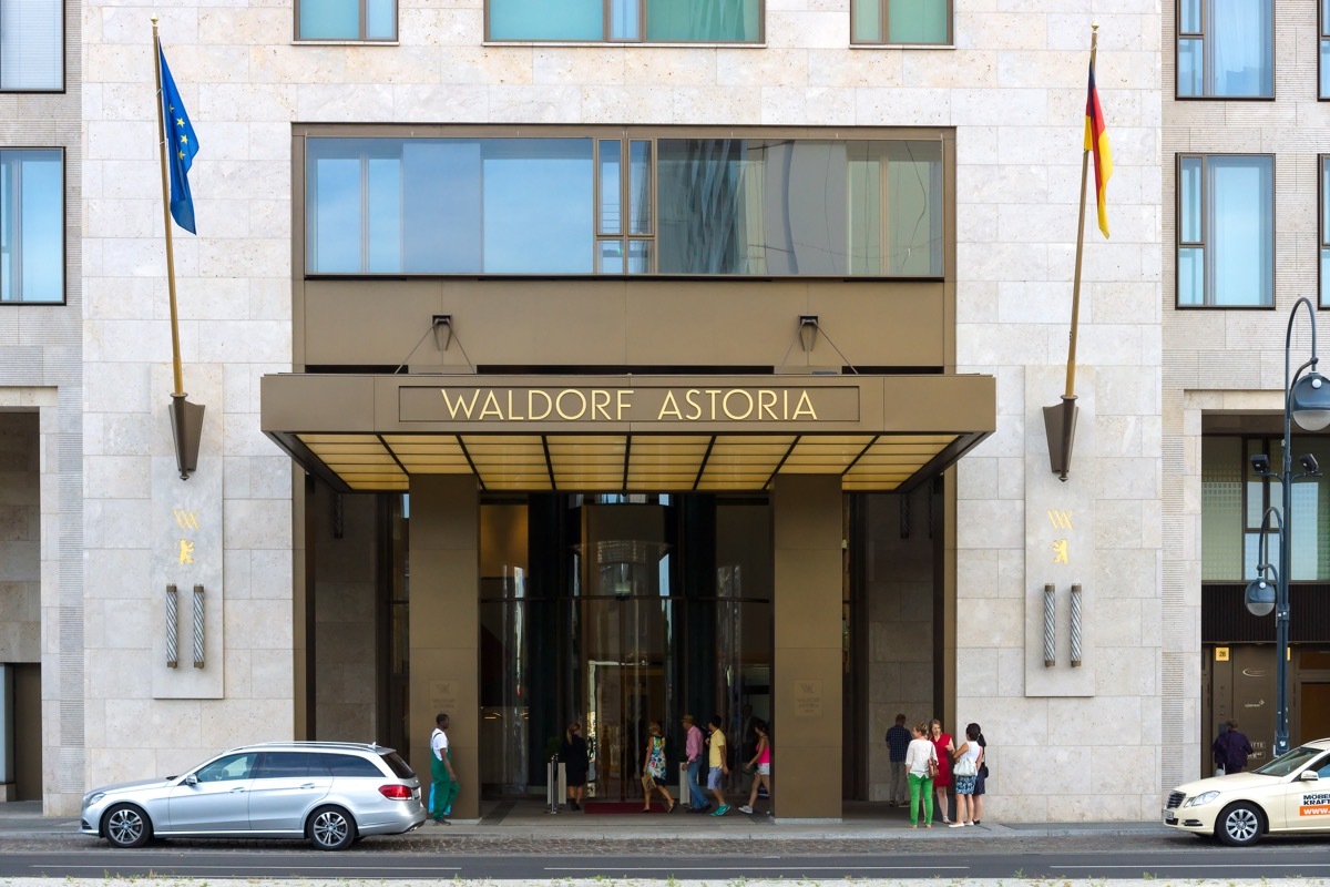 BERLIN - JULY 24: Five-star hotel Waldorf Astoria by Hilton at the Kurfuerstendamm. Hilton Hotels is an international chain of full service hotels and resorts, July 24, 2013, Berlin, Germany