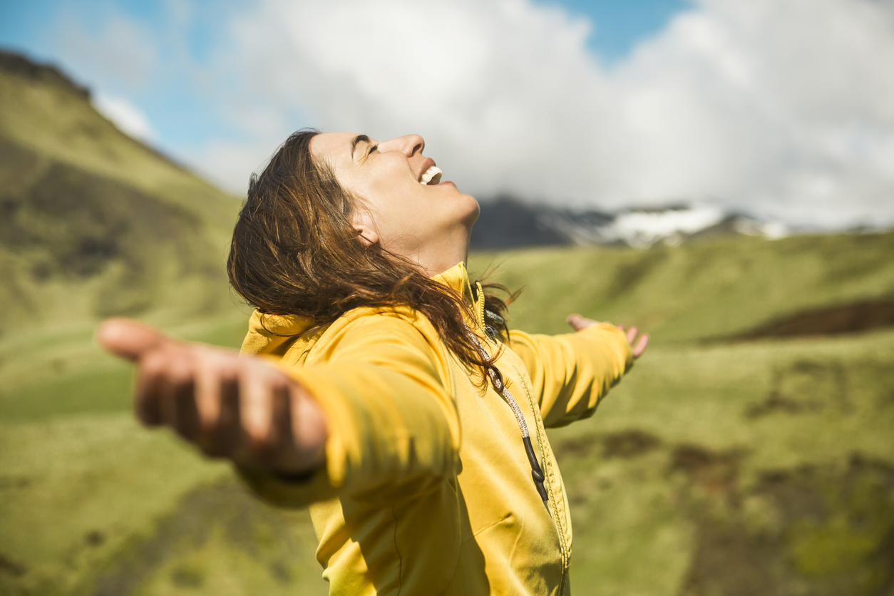 beautiful woman enjoying nature