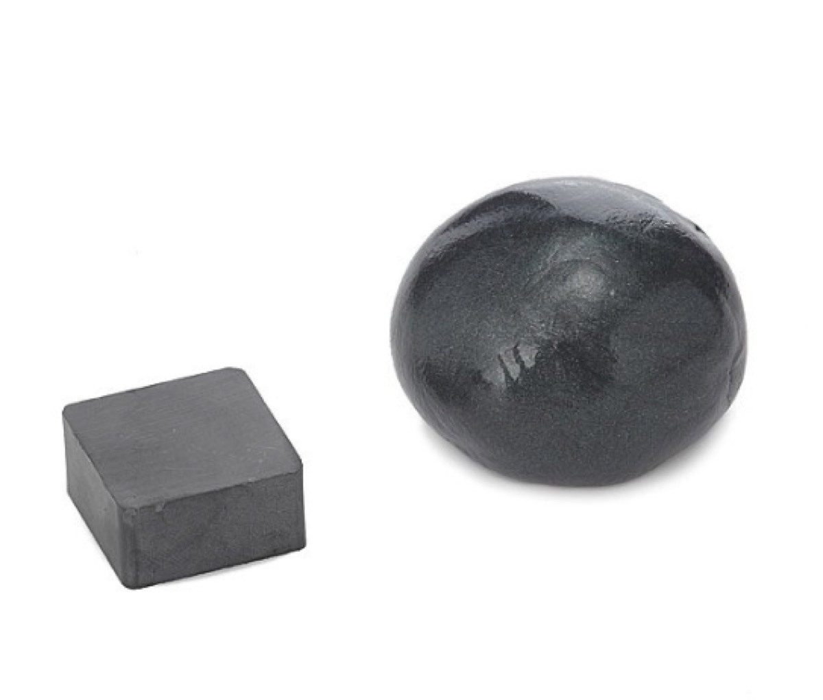 ball of silver magnetic putty