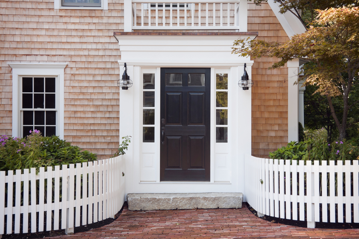 black front door