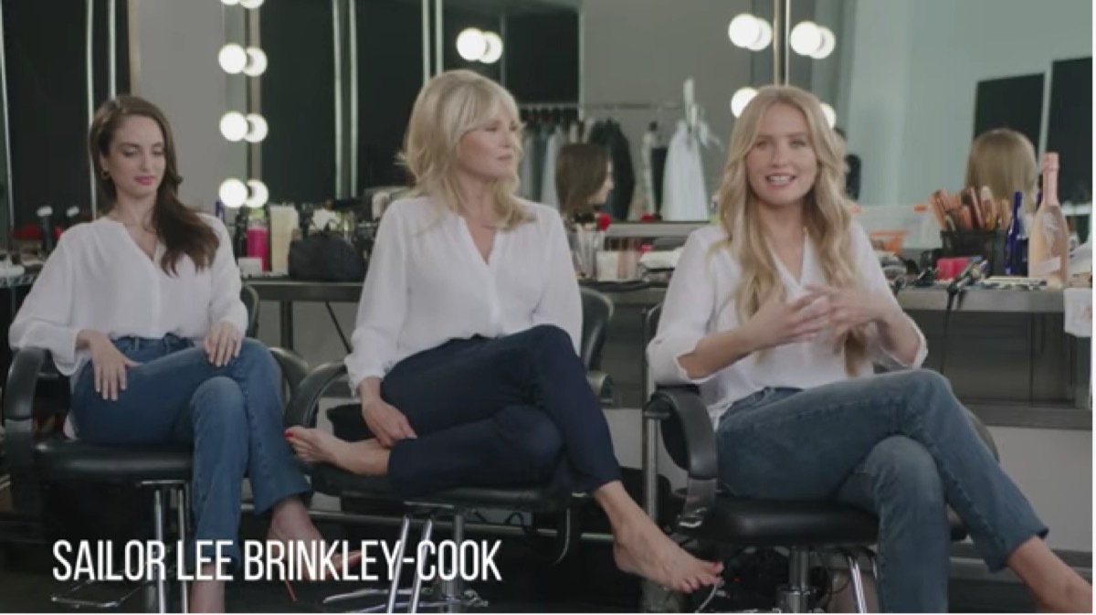 sailor brinkley-cook with her mom and sister during nydj campaign