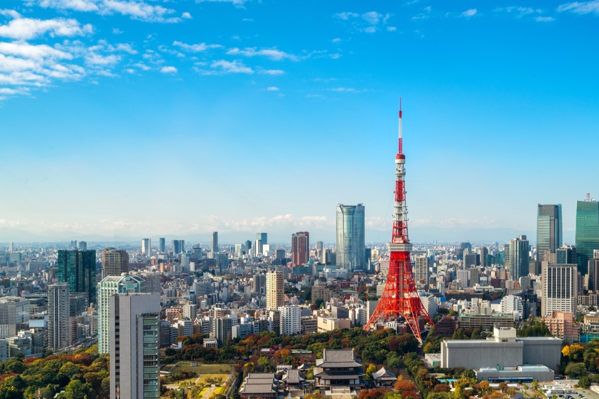 skyline view of Tokyo