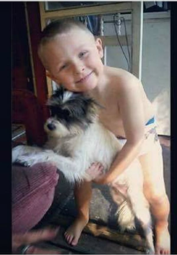 Kaydon Leach and His Dog Chula