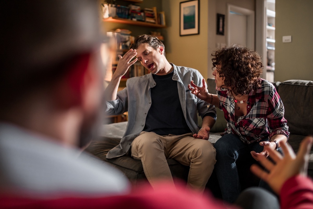 Close up of a young couple having a session with a therapist