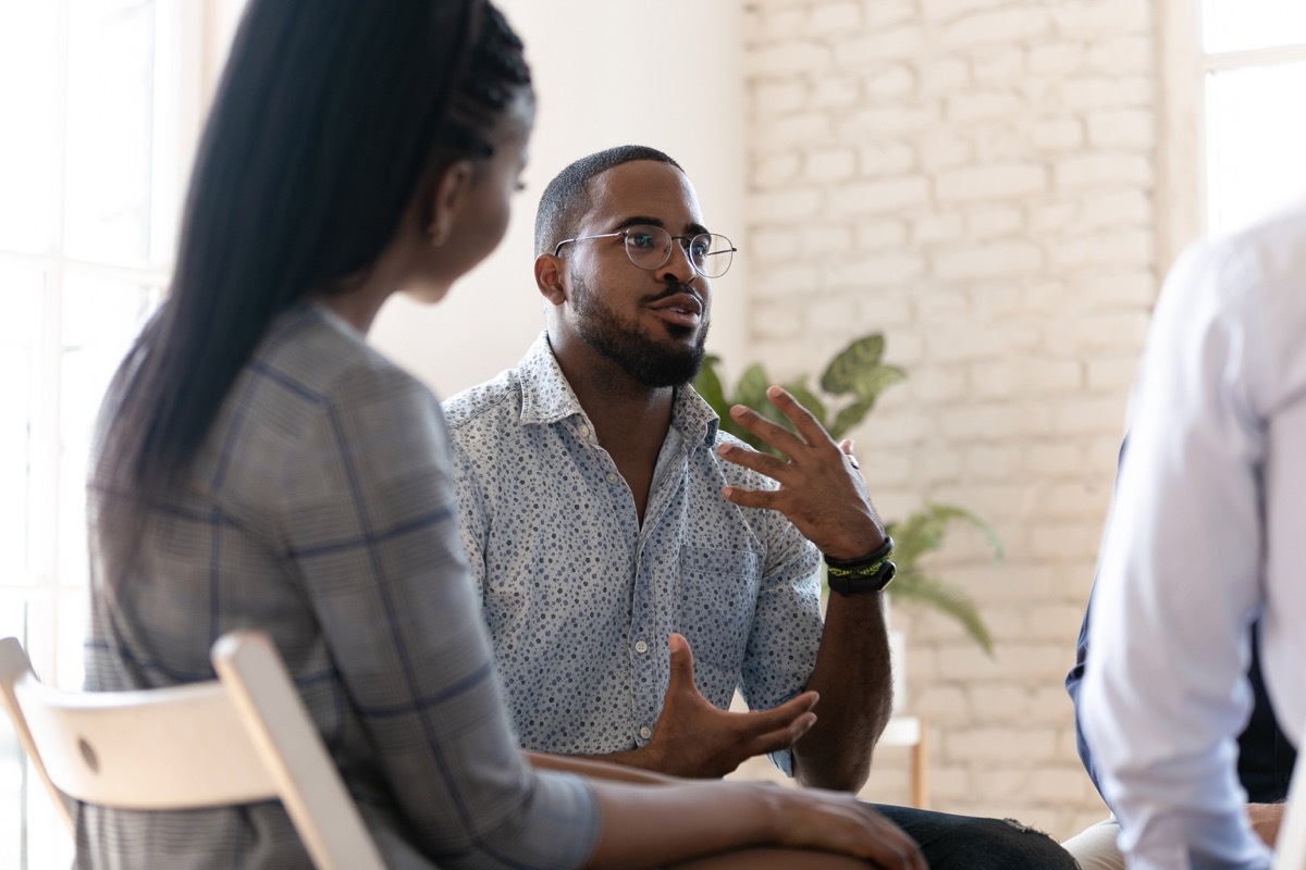 Man talking in meeting