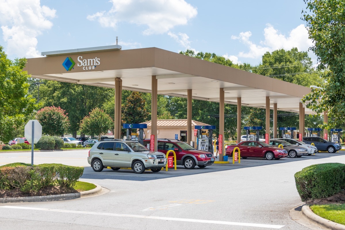 A Sam's Club gas station, operated by Walmart.