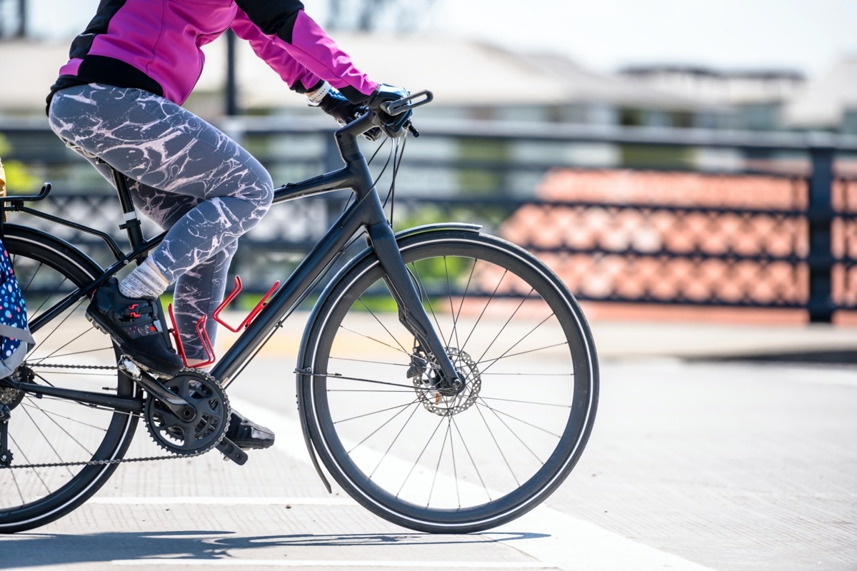 woman riding bike