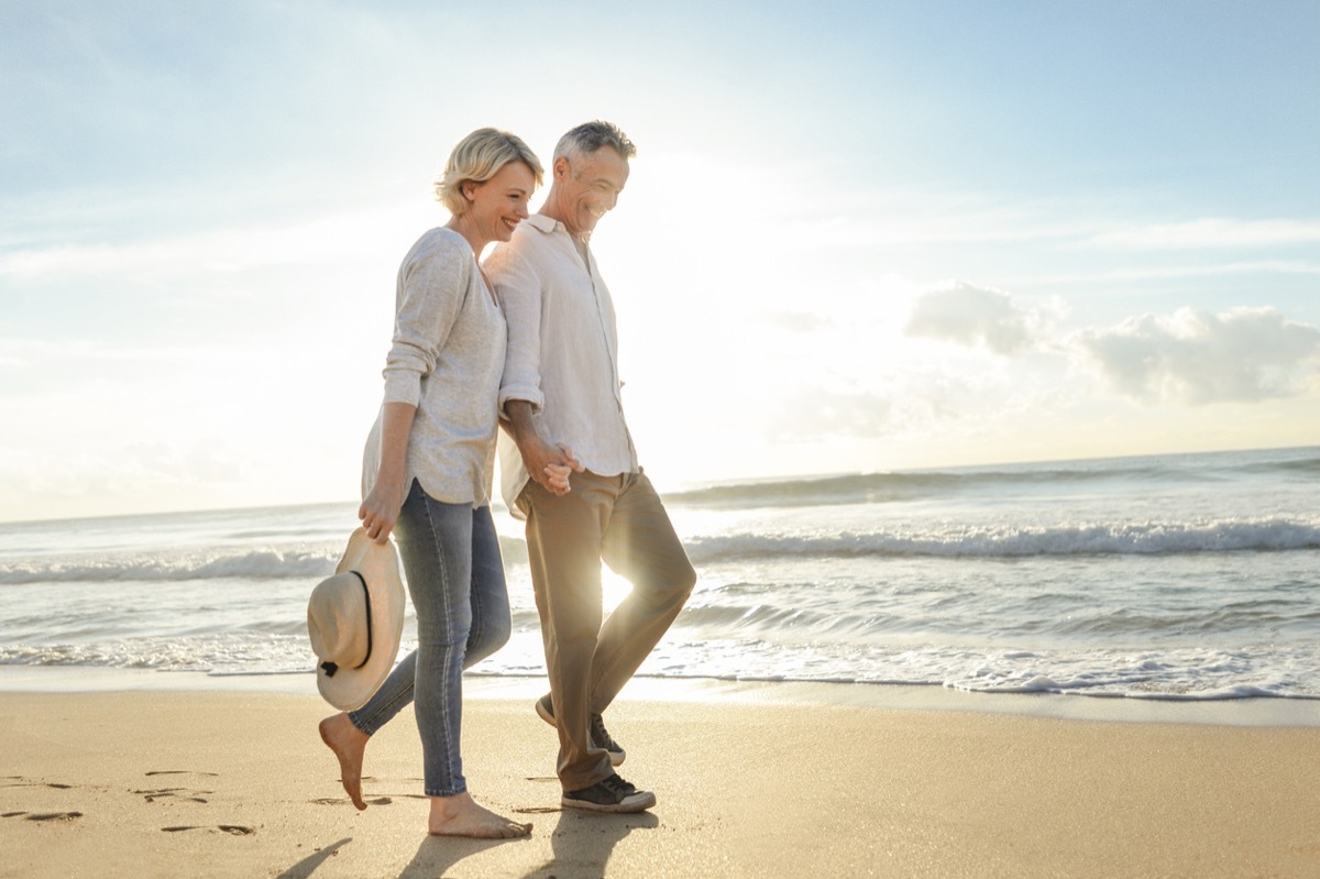 senior couple on beach