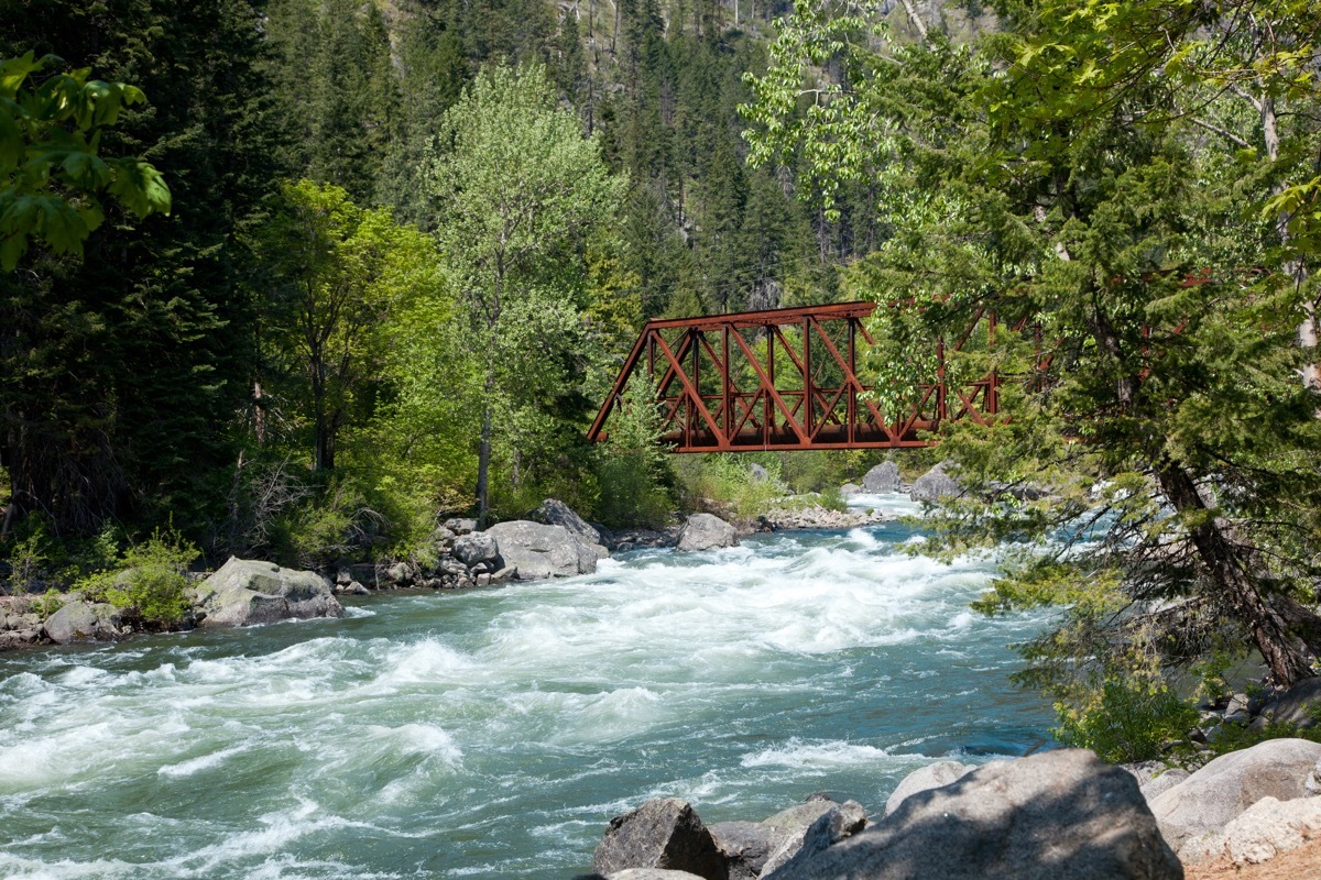 Old Tumwater Canyon Bridge crosses the Wenatchee River in Central Washington.