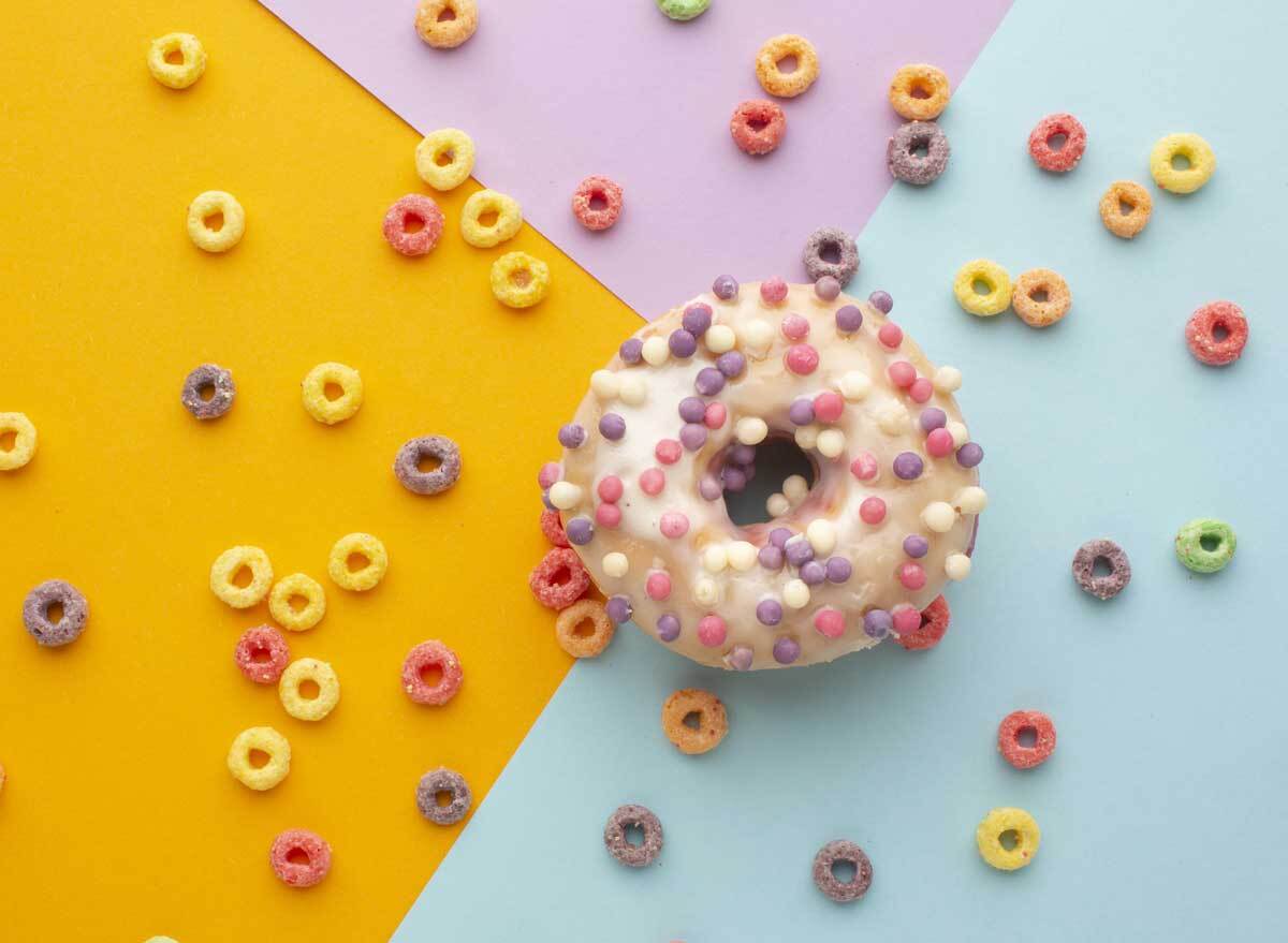 Cereal topped doughnut