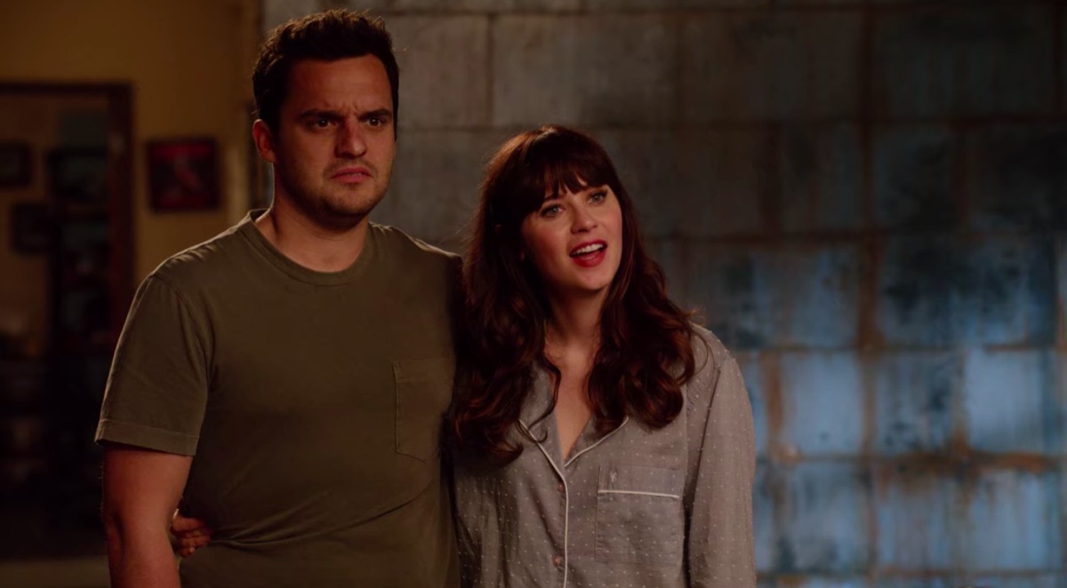 Jake Johnson and Zooey Deschanel in New Girl