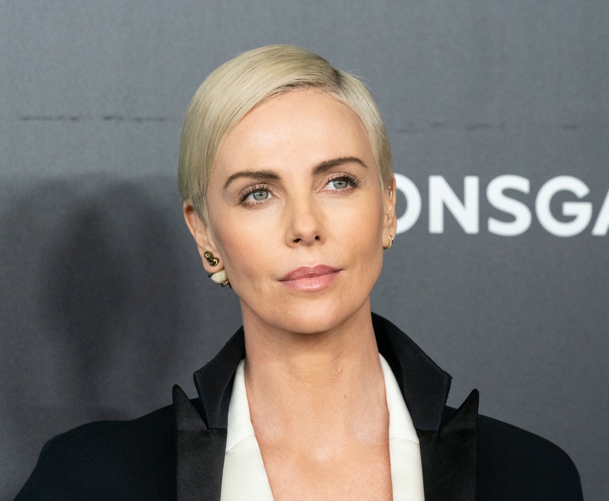 Charlize Theron wears black jacket at a special screening of 'Bombshell' in 2019