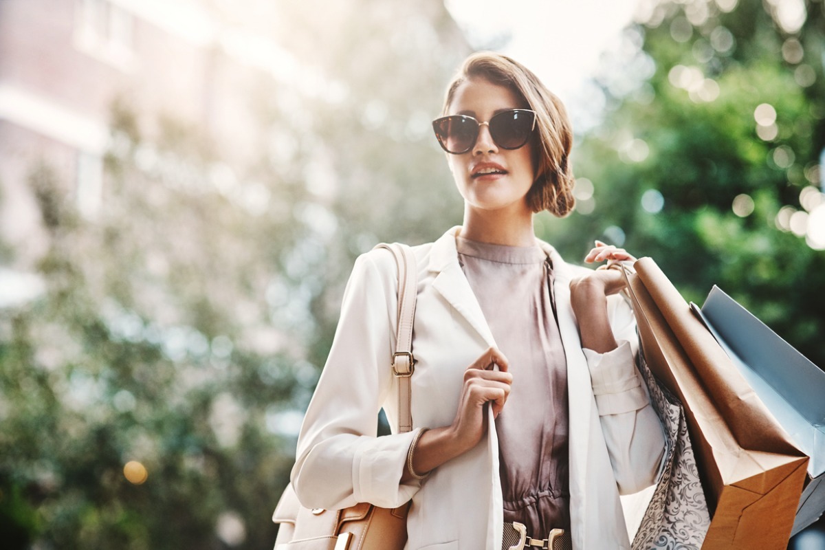 woman shopping in sun glasses