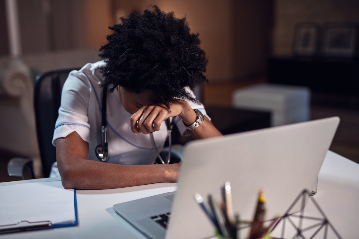 tired doctor or nurse working the night shift, parent divorce