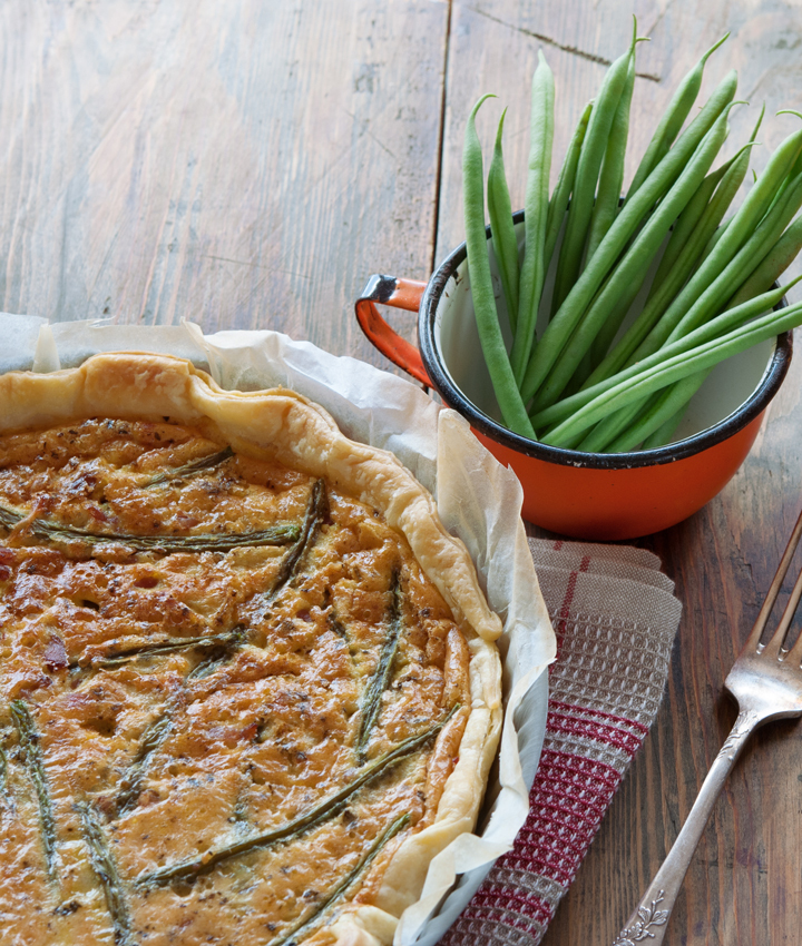 Green bean mushroom tart