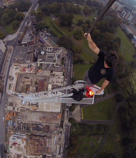 Dangerous Selfie At Top of Crane Selfies