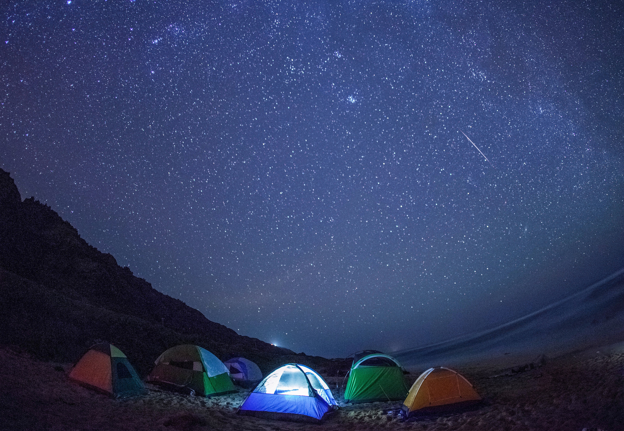 Geminid Meteor Shower Kaena Point 2015 Oahu Hawaii North Shore by Anthony Quintano.