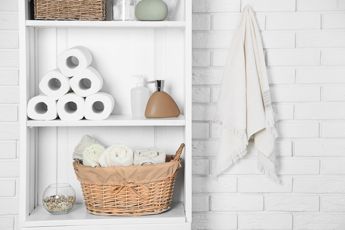 Bathroom cabinet with essentials