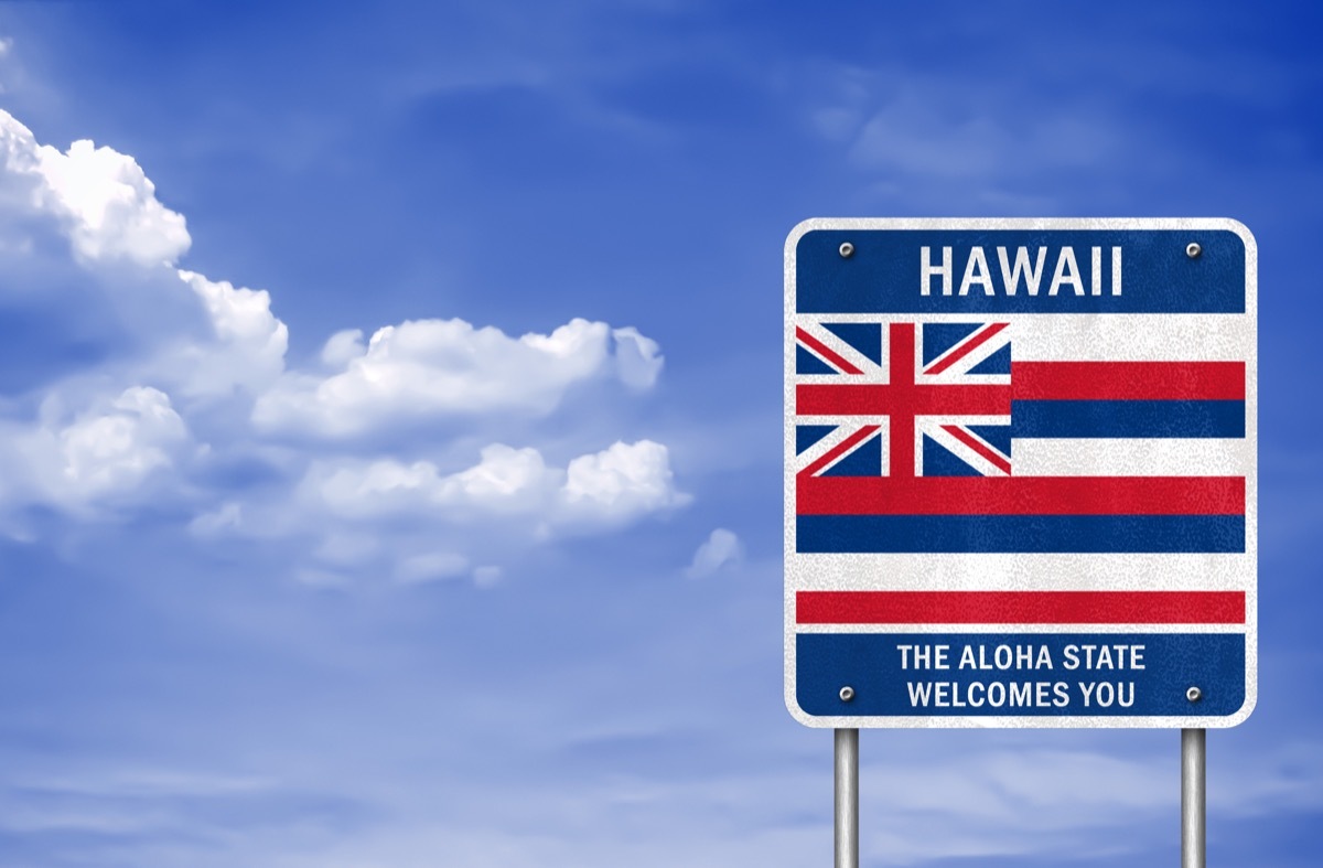 hawaii state welcome sign, iconic state photos