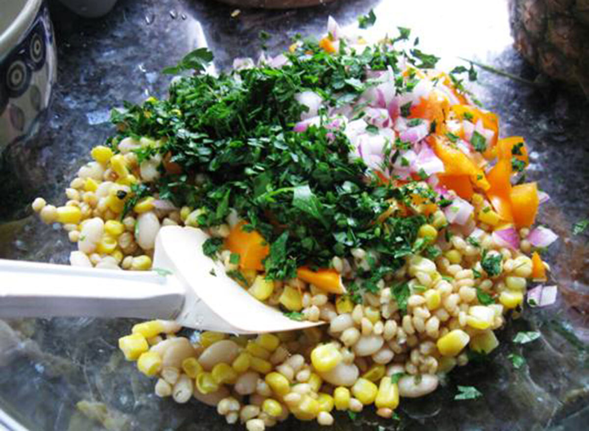 summer corn wheatburry salad